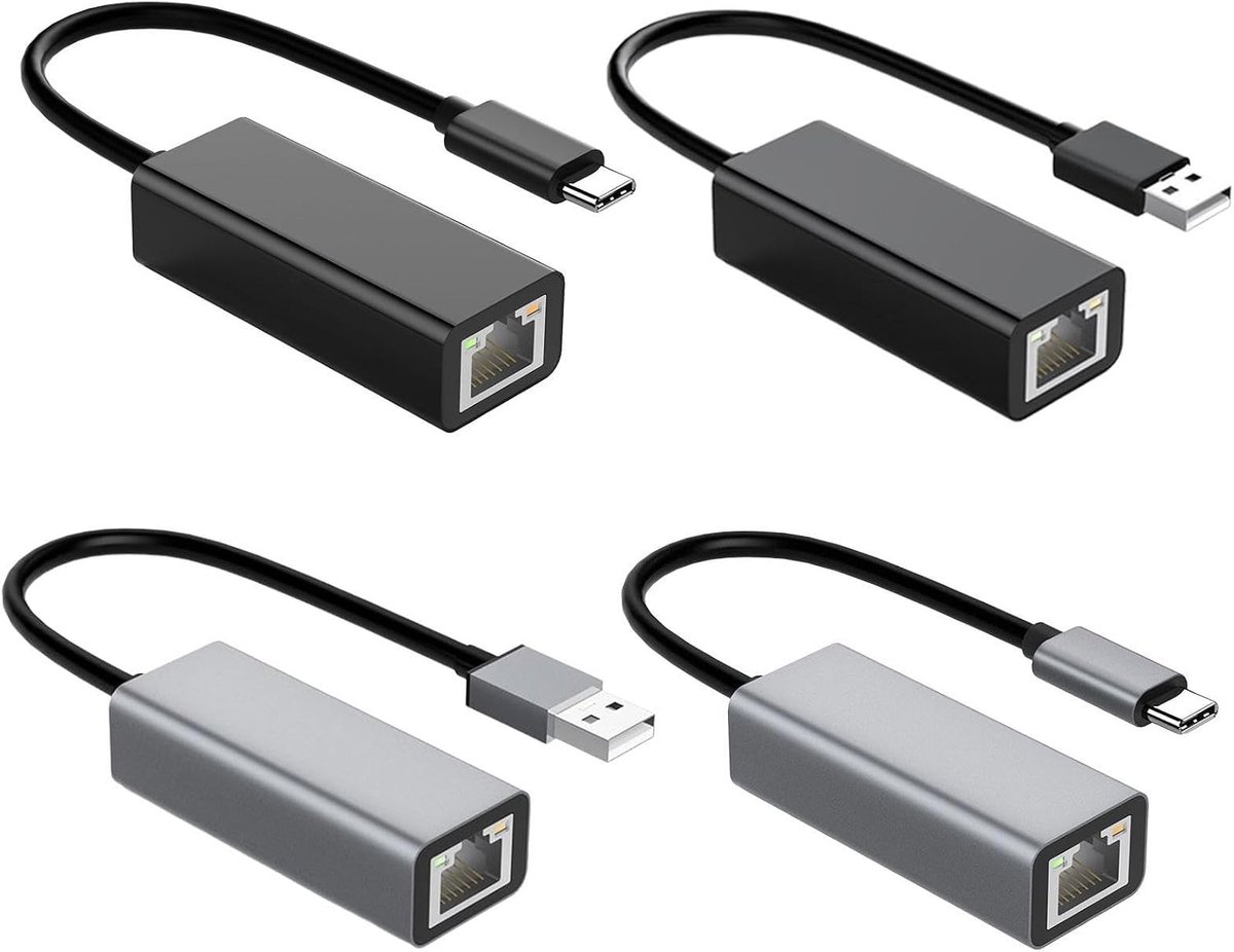 USB C Ethernet Adapter - Netwerk Kabel - Stabiel Internet - 100Mbps Snelheid - Compact Formaat - Zwart