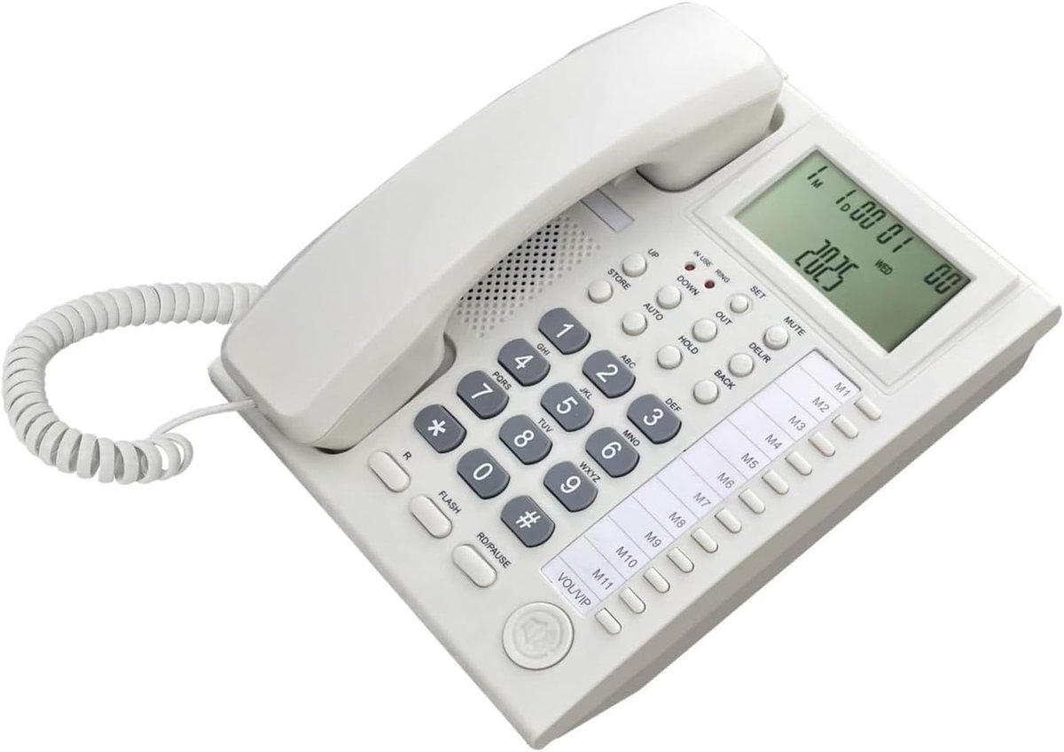 Vaste Telefoon - Grote Knop - Thuisgebruik - Bellerweergave - 22 x 17 cm - Meerkleurig