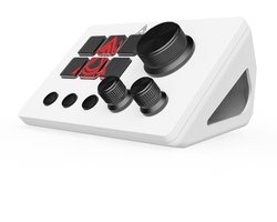 AJAZZ AKP03E Mini Stream Deck – 6 Programmeerbare LCD Toetsen, 3 Draaiknoppen & Volumeregeling – Macro Controller voor Streaming, Gaming, Content Creatie en Productiviteit – Wit