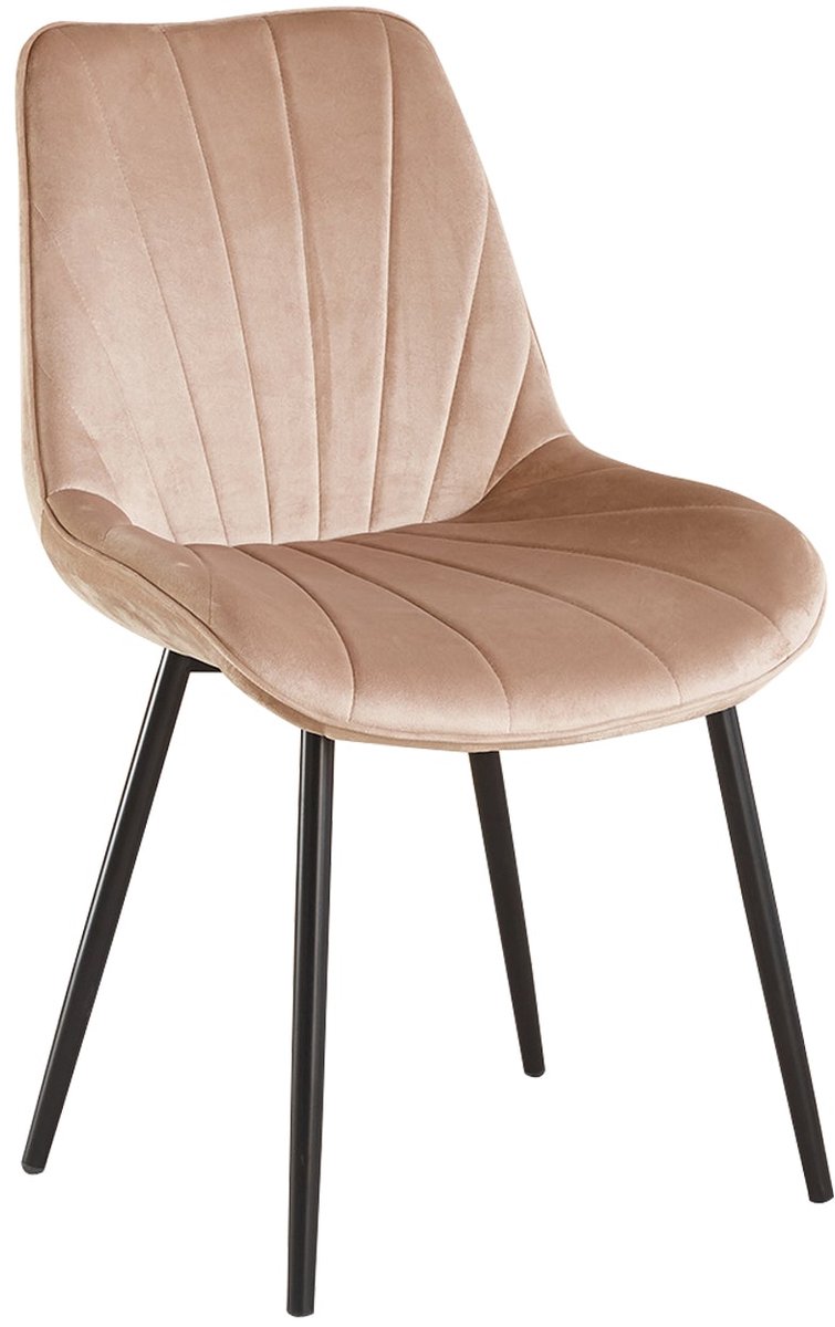 SET DEAL 4 stuks: Eetkamerstoel champagne velvet Tessa eetstoel zetel