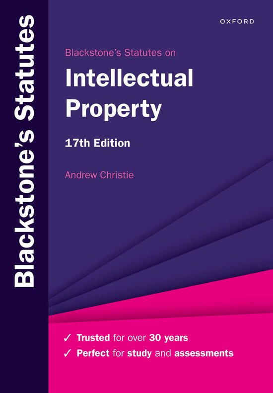 Blackstone's Statute Series- Blackstone's Statutes on Intell ... - cover