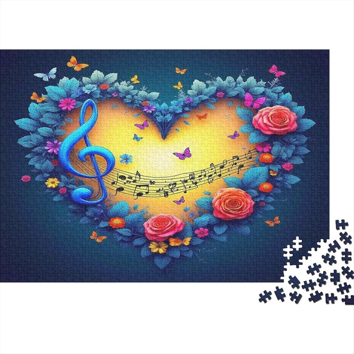 Papieren Puzzel - Legpuzzel Volwassenen - Ontspanning Thuis - Dikke Eco Papier - 52 x 38 cm - Romantisch Hart Motief