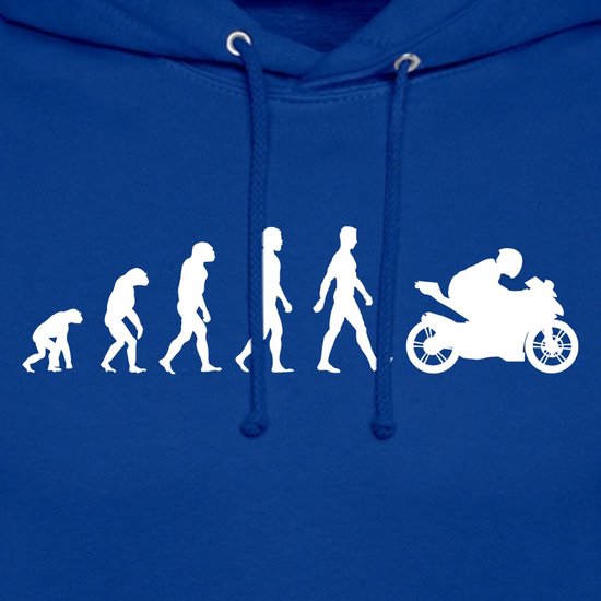 Motorrijder Evolutie Met Sportieve Biker Hoodie Unisex