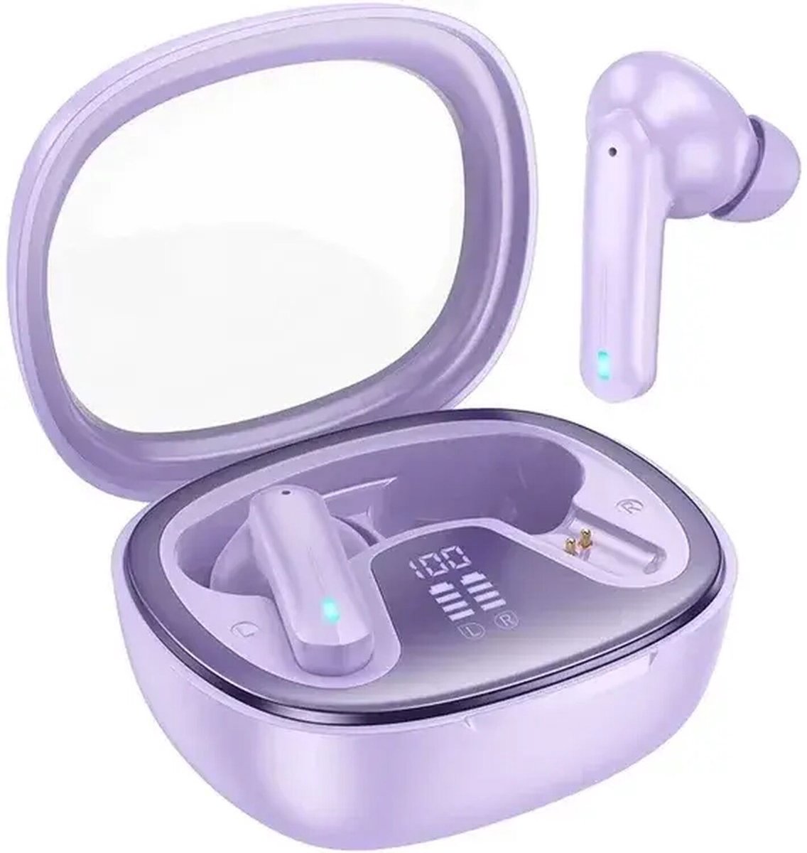 Hoco EQ6 Draadloze Oortjes Bluetooth 5.3 Met Display Paars