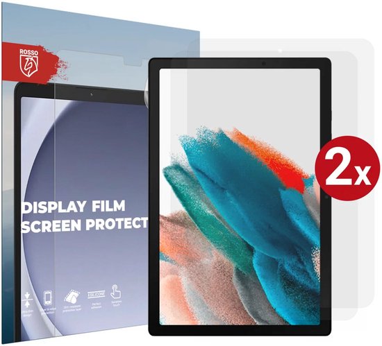 Verpakking met Rosso display folie screen protector voor tablet. Bevat 2 screenprotectors.