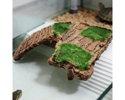 Schildpadden Zonneplatform - Aquarium Rustplateau - Natuurlijke Habitat - Bevordert Calciumopname - Groot 21.5cm - Bruin