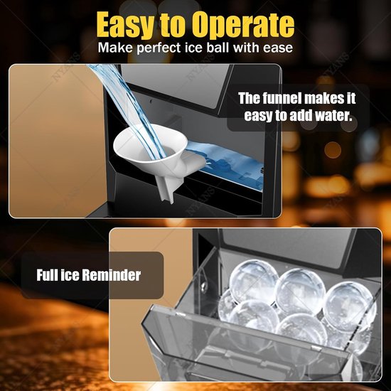 Ijsblokjesmachine - IJsmaker Bolvormig - Dranken Koelen - Kristalheldere Bollen - 5 cm - Zilver — afbeelding 5
