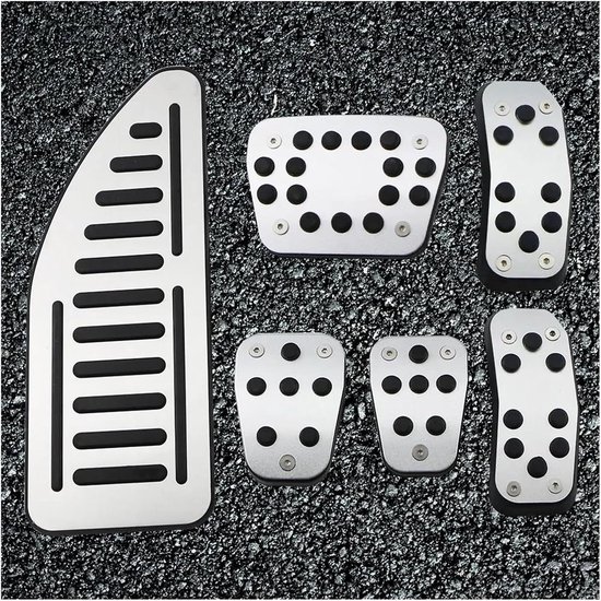 Rem Pedaal Cover - Gas Rem Pedaal - Auto Interieur - Roestvrij Staal - Set van 3 - Zilver — afbeelding 2