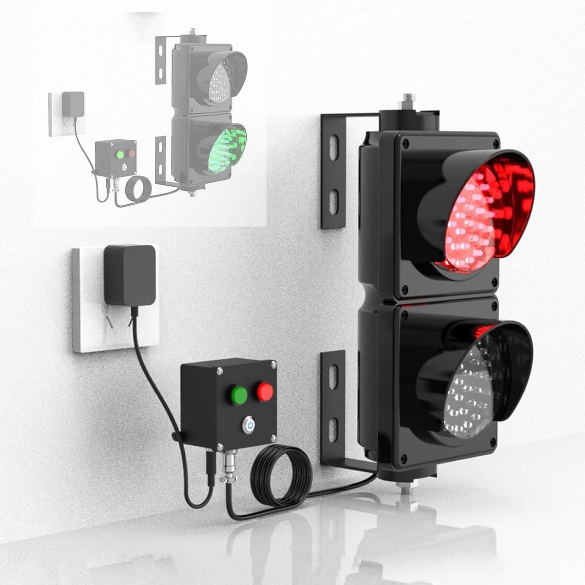Verkeerslicht Wandlamp - Signaallamp LED - Verkeerscontrole - Met Bedieneningsschakelaar - 100 mm Diameter - Niet gespecificeerd