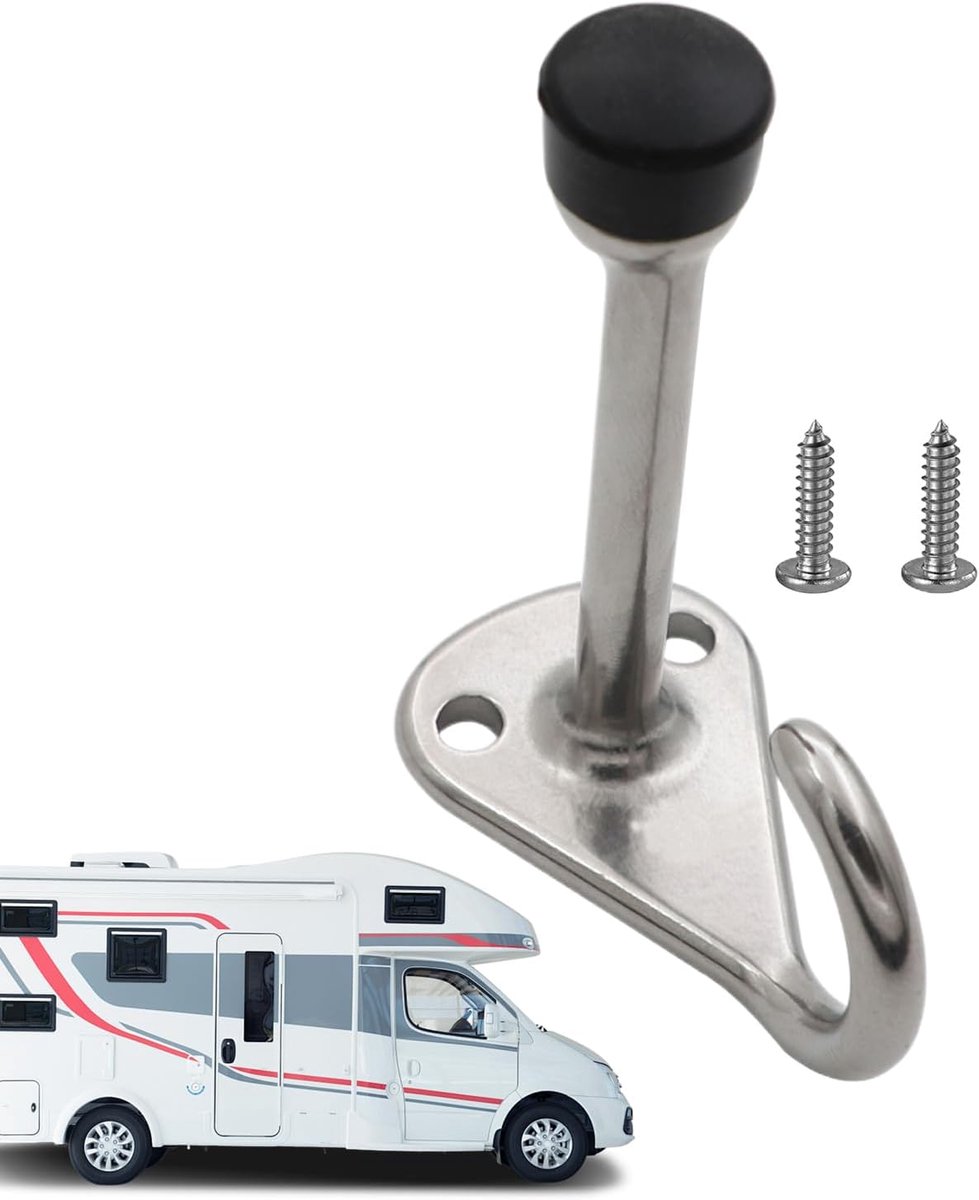 Zware Deurstopper - Wandbeschermer Haak - Muren Beschermen - Roestvrij Staal - 10.4 x 4 cm - Zilverkleurig