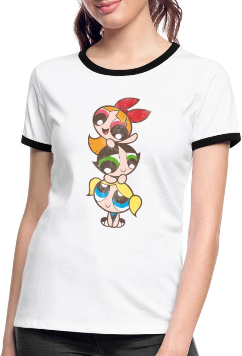 Powerpuff Girls Meisje Toren Vrouwen Contrast Shirt