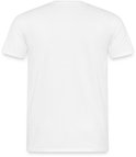 Witte T-shirt, achterkant zijaanzicht.