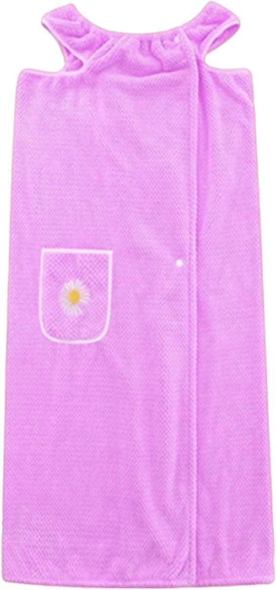 Wikkelhanddoek met capuchon - Draagbare badjas - Na het douchen - Verstelbare sluiting - 90x135cm - Lavendel