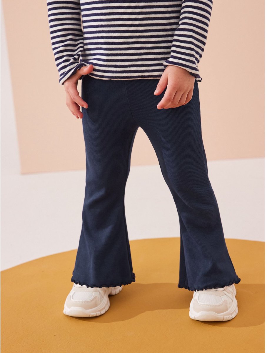 Next - Meisjes - Geribbelde legging met wijd uitlopende pijpen - Blauw