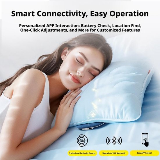 Bluetooth Slaapkussen Speaker - Onder Kussen Speaker - Ontspannen Slaap - Instelbare Slaaptimer - Mini Draagbaar - Wit — afbeelding 2