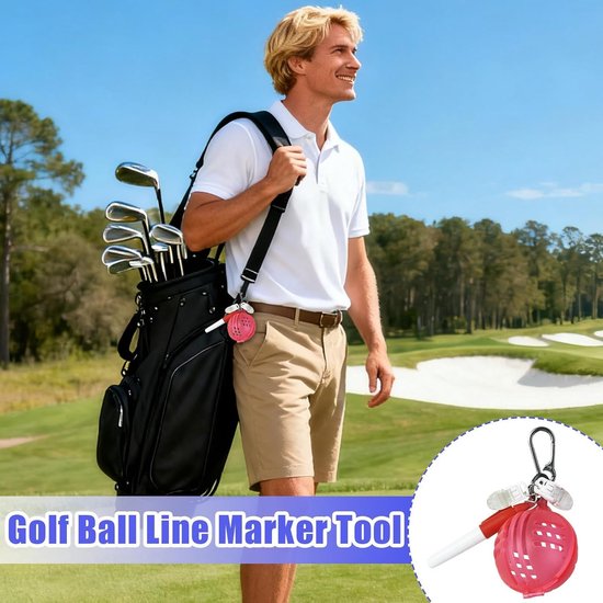 Golfbal Lijn Marker - Putting Hulp - Golf Training - 360 Graden Sjabloon - 9.8 x 6.7 x 6.7 cm — afbeelding 4