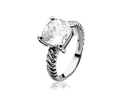 ZINZI zilveren ring wit ZIR937