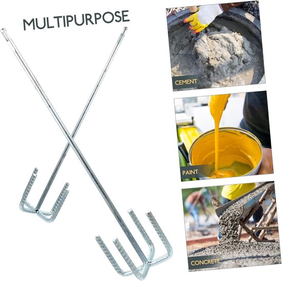 Mixer Opzetstuk - Boor Mixer - Materiaalmengen - Roestvrij Staal - 48.7x11cm - Zilver — afbeelding 4