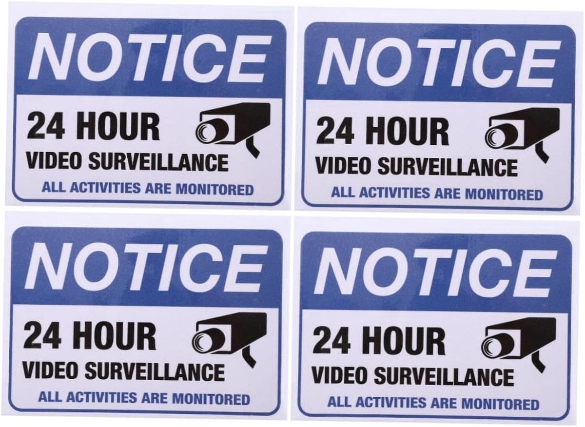 Dashcam Waarschuwingsstickers - Bewakingsstickers Auto - Voertuig Beveiliging - 24/7 Bewaking Visueel - 17x12 cm - Blauw