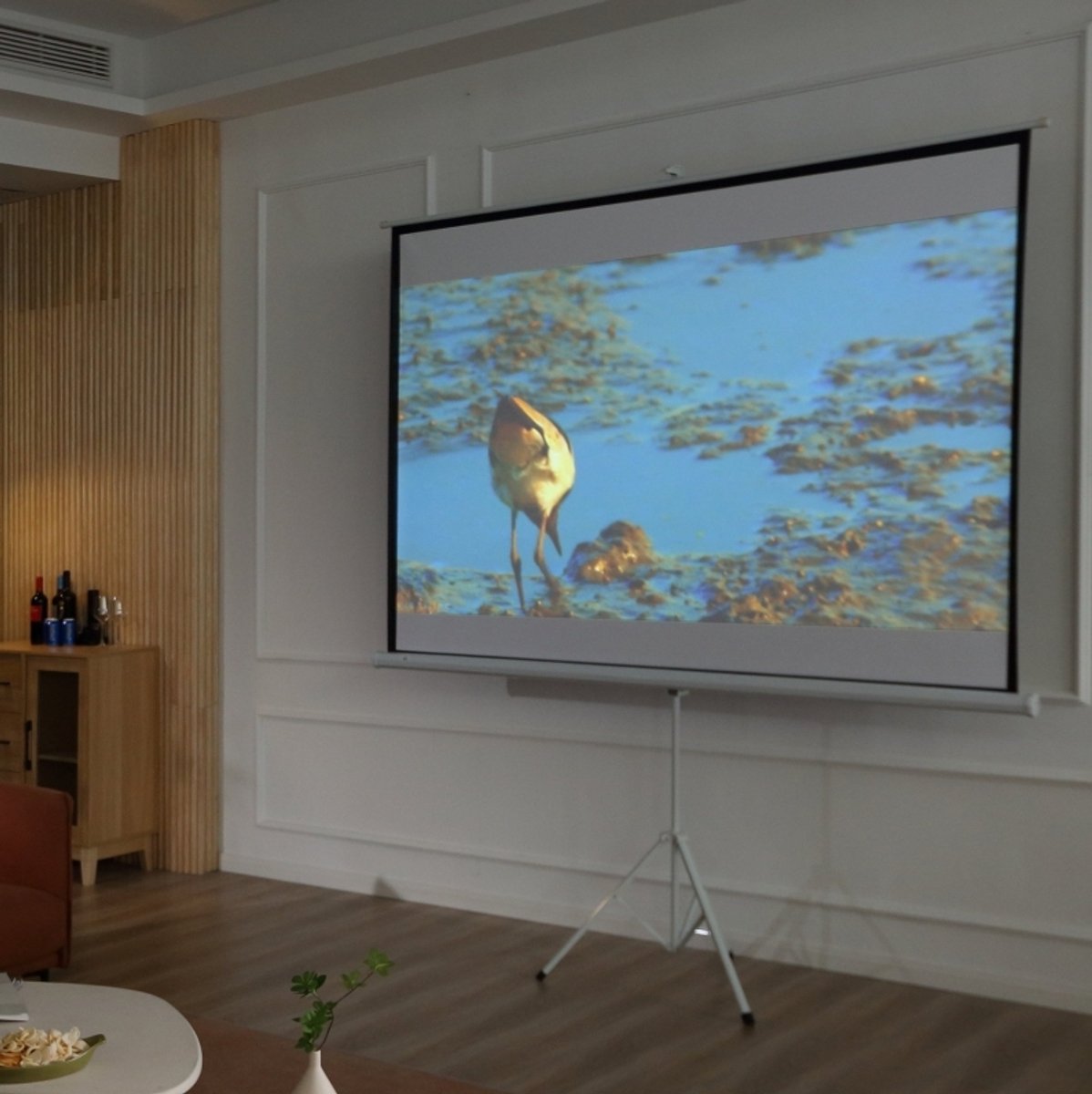 COVREO Projectiescherm 203x152 cm wit, inklapbaar met statief 100 inch