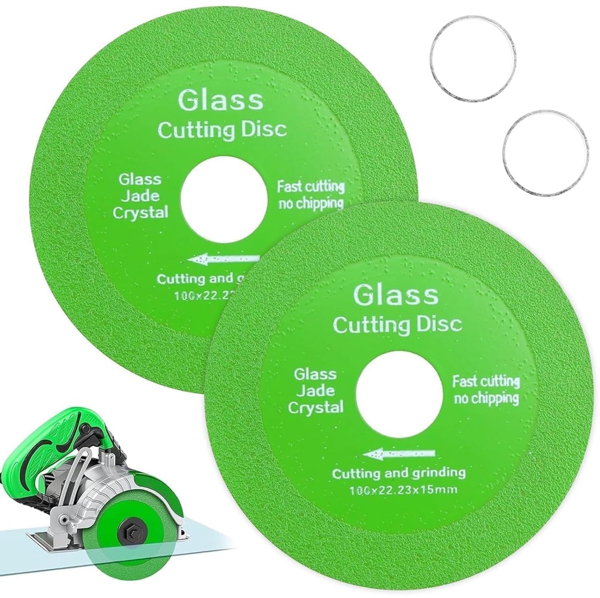 SnelShoppen - Diamantschijf voor glas 125mm, 2 stuks - Slijtvast, voor glas, porselein, graniet, keramiek - Droog en nat snijden - Hoogwaardige diaman