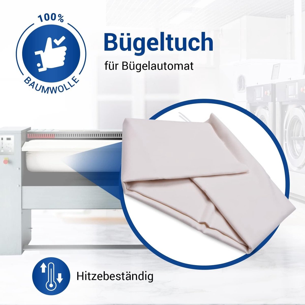 Walsbekleding Strijkmachine - Katoenkeper - Hittebestendig - Universeel 85 cm - Voor Automatische Strijkmachines