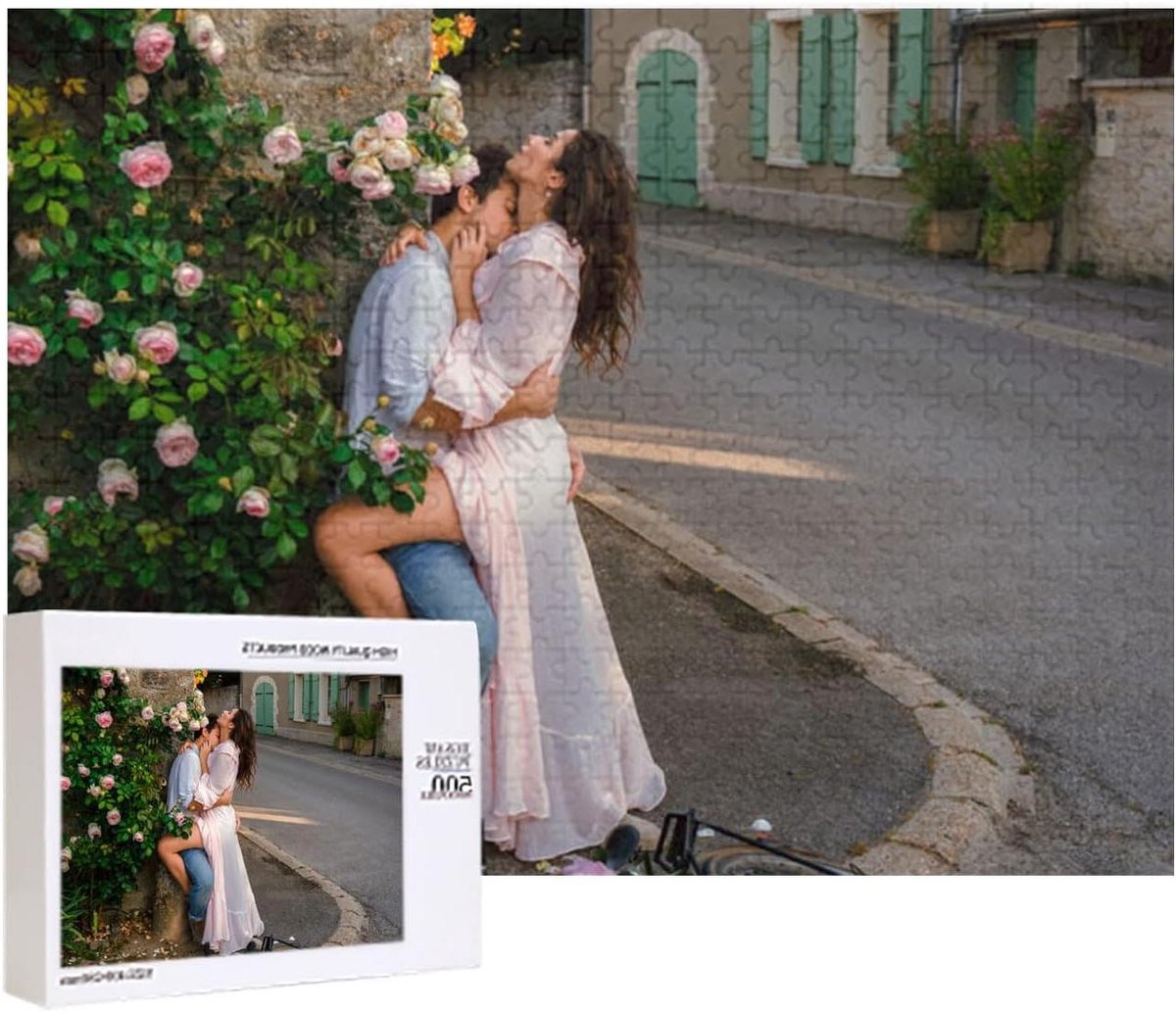Gepersonaliseerde Puzzel - Fotopuzzel Maatwerk - Cadeau Creëren - Met Achtergrondletters - 500 Stukjes - Meerdere Kleuren