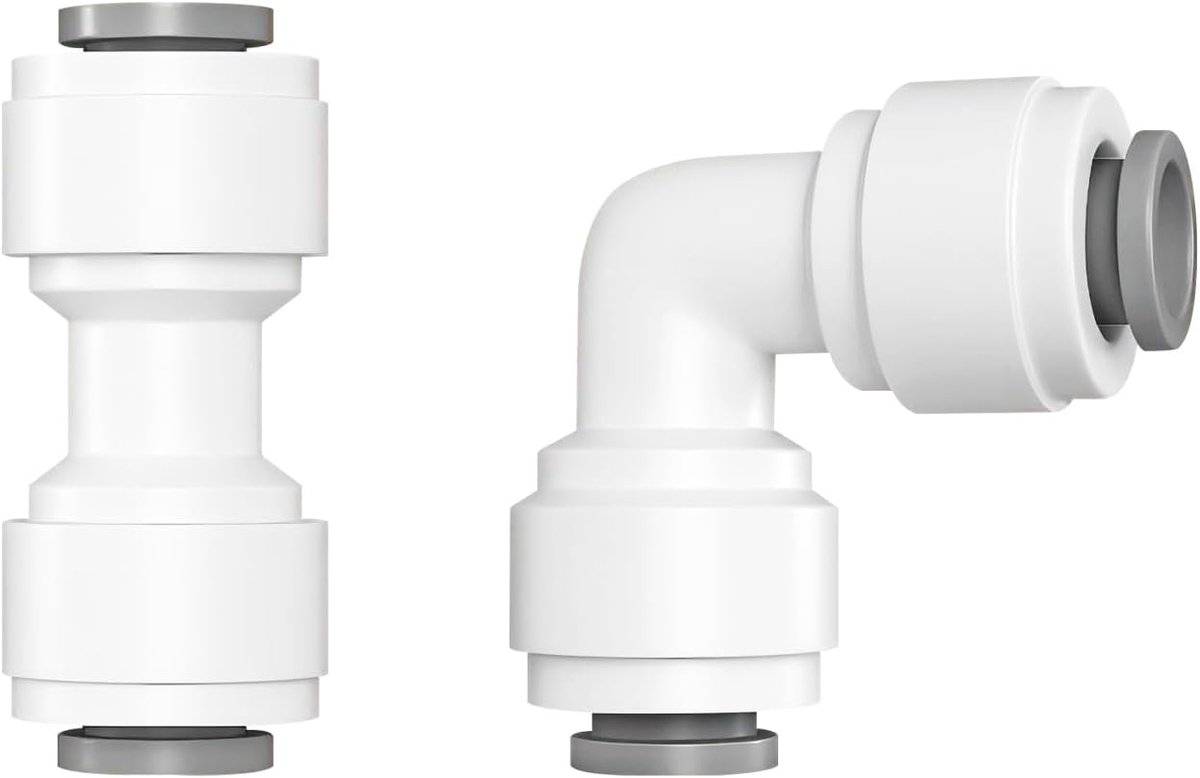 2pcs Reverse Osmosis Connectors, 1/4 Inch Quick Coupling, 1/4 Inch Elbow Push Fit Hose Connecting - ShopVlot