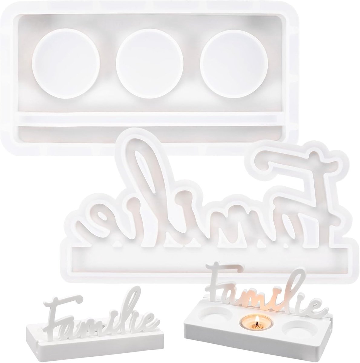 Silicone Moulds, Family Word, Silicone Moulds, Home Decoration, Creating a Warm Atmosphere, Silicone Mould for Candle - ShopVlot
