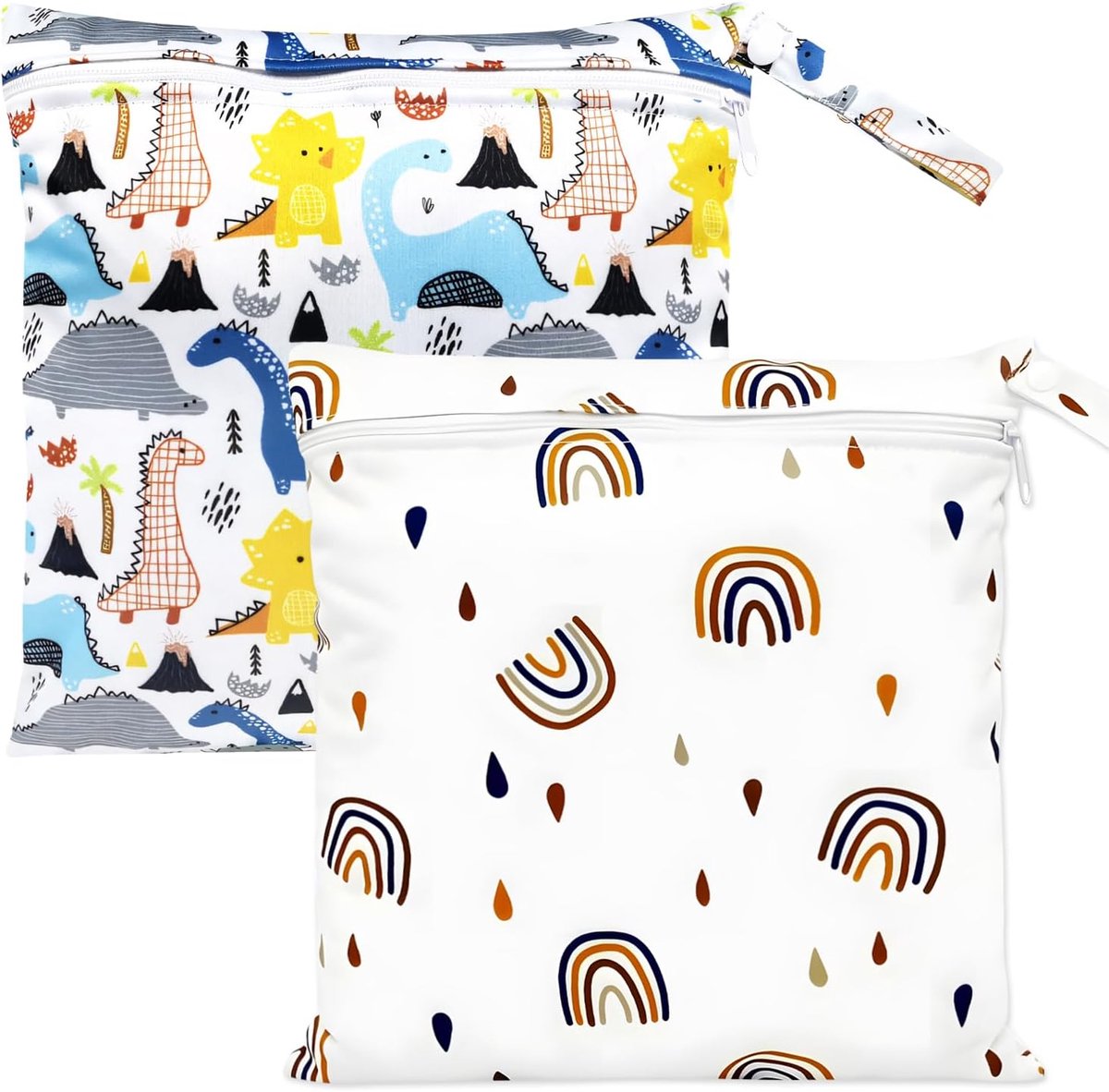 SnelShoppen - 2 Packs Waterdichte Wet Bags voor Zwemmen - Herbruikbare Zwemkleding Tas - Wasbare Luiertas voor Nat Kleding - Met Rits - Voor Baby Spul