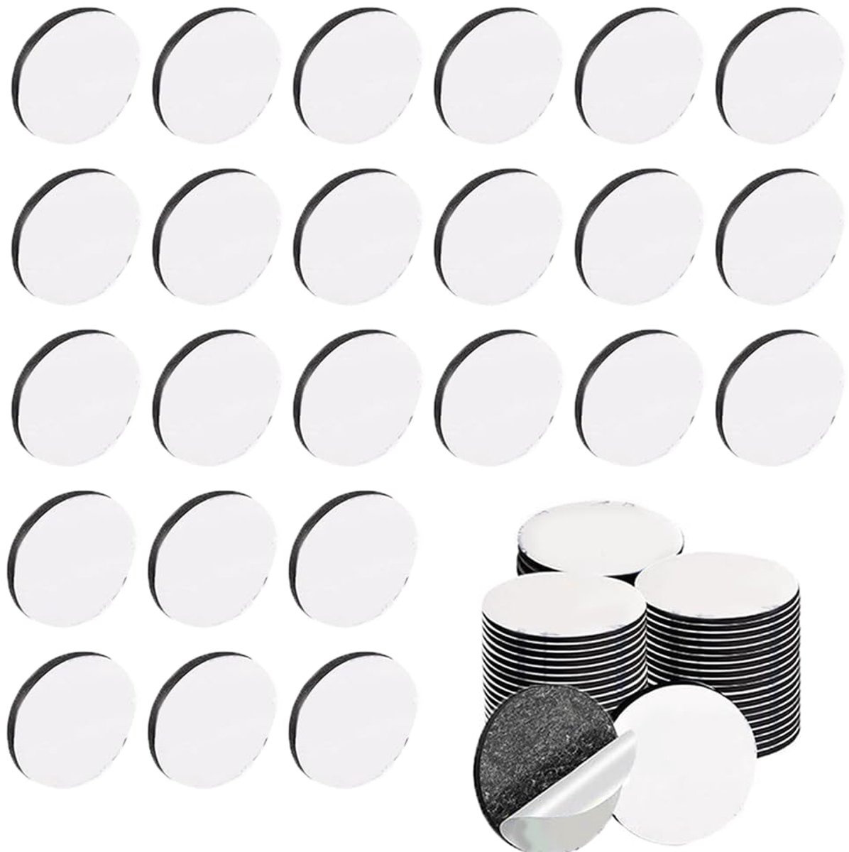 SnelShoppen - Pack van 100 Dubbelzijdige Extra Sterke Foam 3M Zelfklevende Waterdichte Zwarte Ronde Dubbelzijdige Stickers voor DIY Wanden Vloeren Deu
