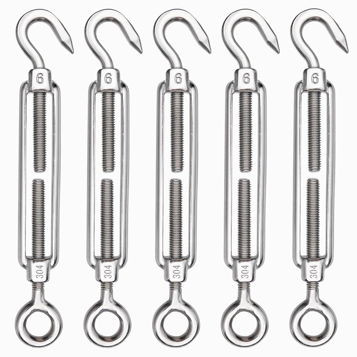 TooTaci Turnbuckle M6 stainless steel cable tensioner, 5 pieces wire tensioners, 304 stainless steel cable cable clamp - ShopVlot