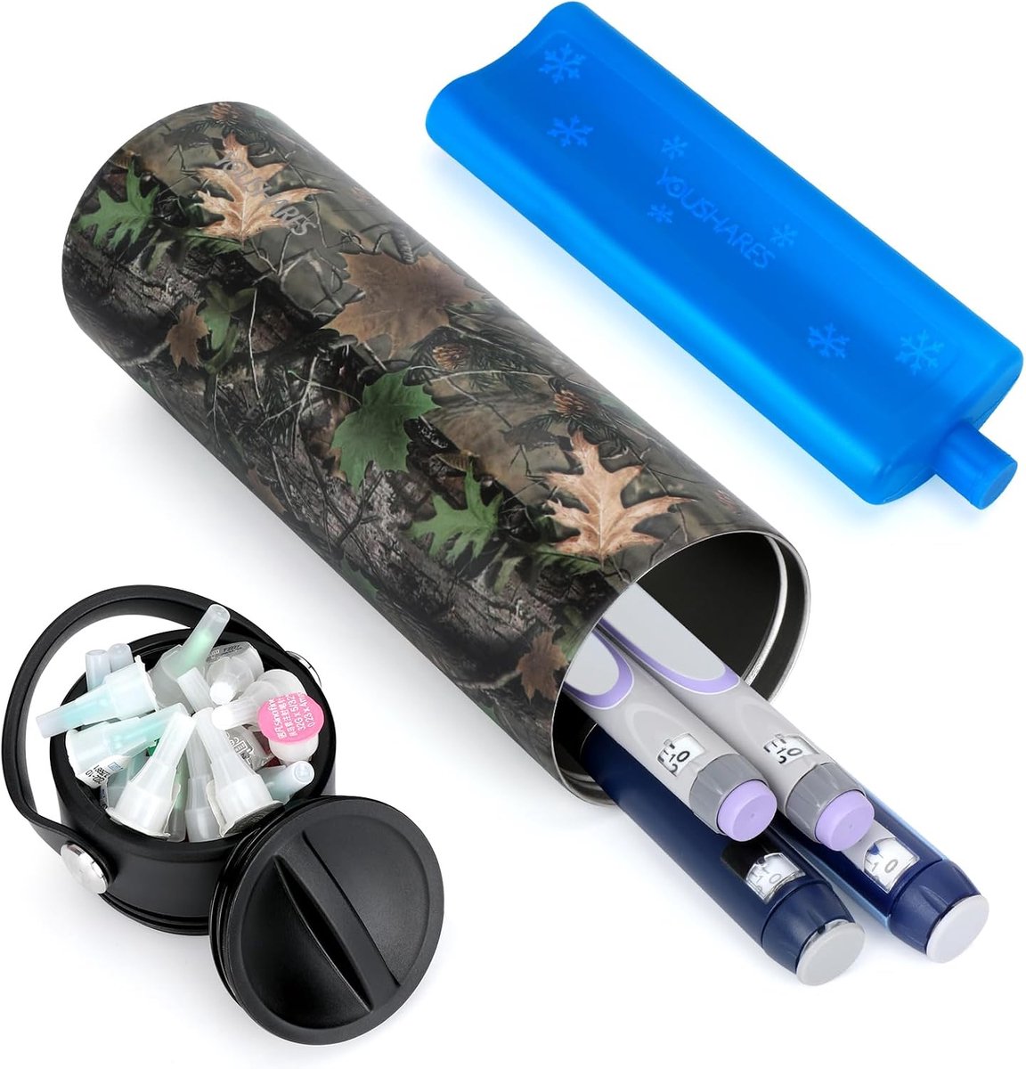 SnelShoppen - Portable Insuline Pen Koeltas - 48U Koeling, TSA Goedgekeurde Insuline Koeler Reiskoffer met IJsblok voor Diabetes Benodigdheden, Geschi