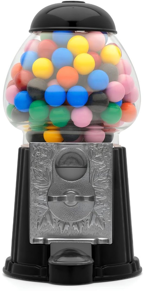 KIRA® Kauwgomballen Automaat - Snoepdispenser - Gumball Machine - Snoepmachine - Snoepautomaat - Zwart - ‎13cm x 12cm x 23cm