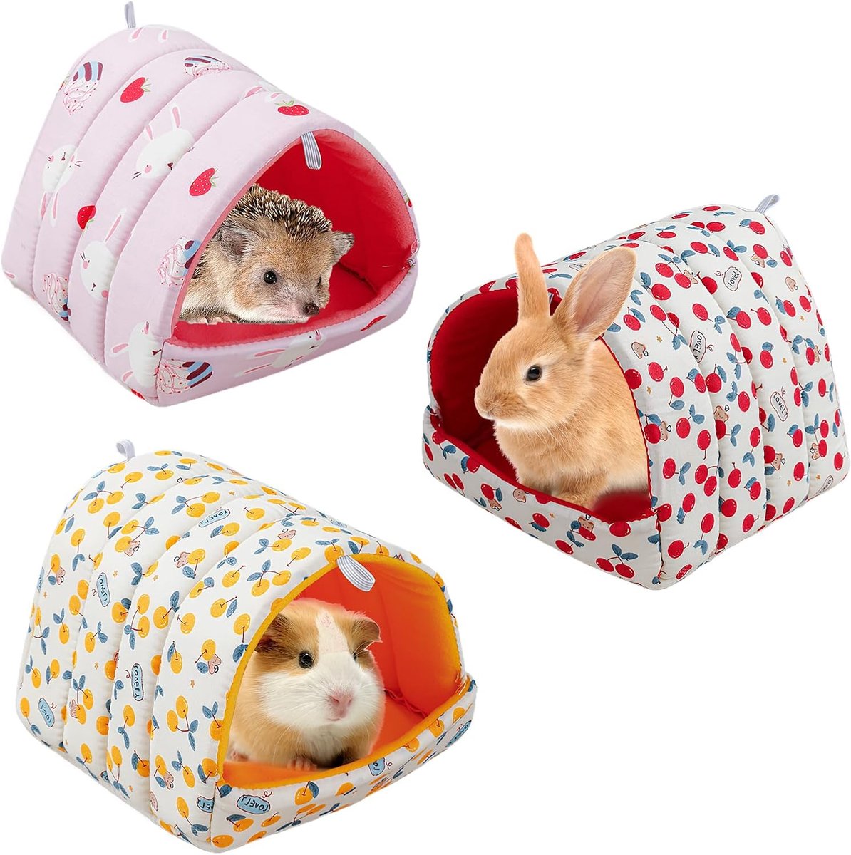 3 Cavia Bed Wasbaar Huisje voor Kleine Dieren Cavia Knus Huisje Geschikt voor Hamsters, Konijnen, Egels, enz