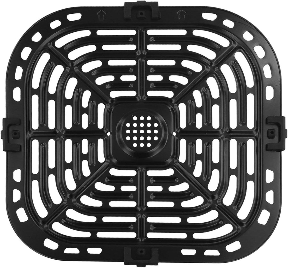 Reserveplaat Airfryer - Airfryer Bakplaat - Thuis Koken - Met Hoekbeschermers - 23 x 24 cm - Zwart