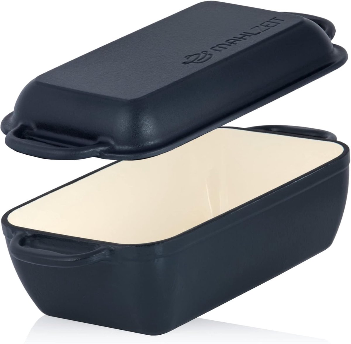 SnelShoppen - Cast Iron Cocotte met Deksel, 4.8 Liter, Blauwe Bessen, 2-in-1 Kookpan, Geschikt voor Oven en Inductie, Dubbele Eend Kookpan, Groot, Ema