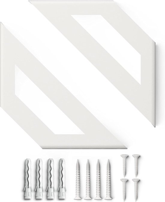 Wandconsoles 2 stuks GSHR Truss 120x120 mm van staal - wandsteun voor legplank - wit - decoratief design — afbeelding 4