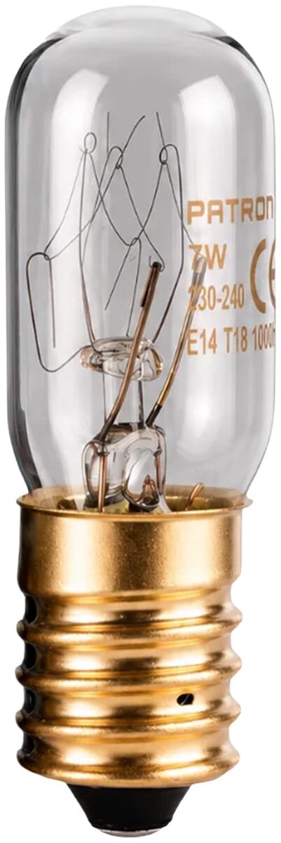 Patron Koelkastlamp E14 - 7W 45lm 2300K - Extra Warm Wit Licht - T18 - Dimbaar - 1 stuk