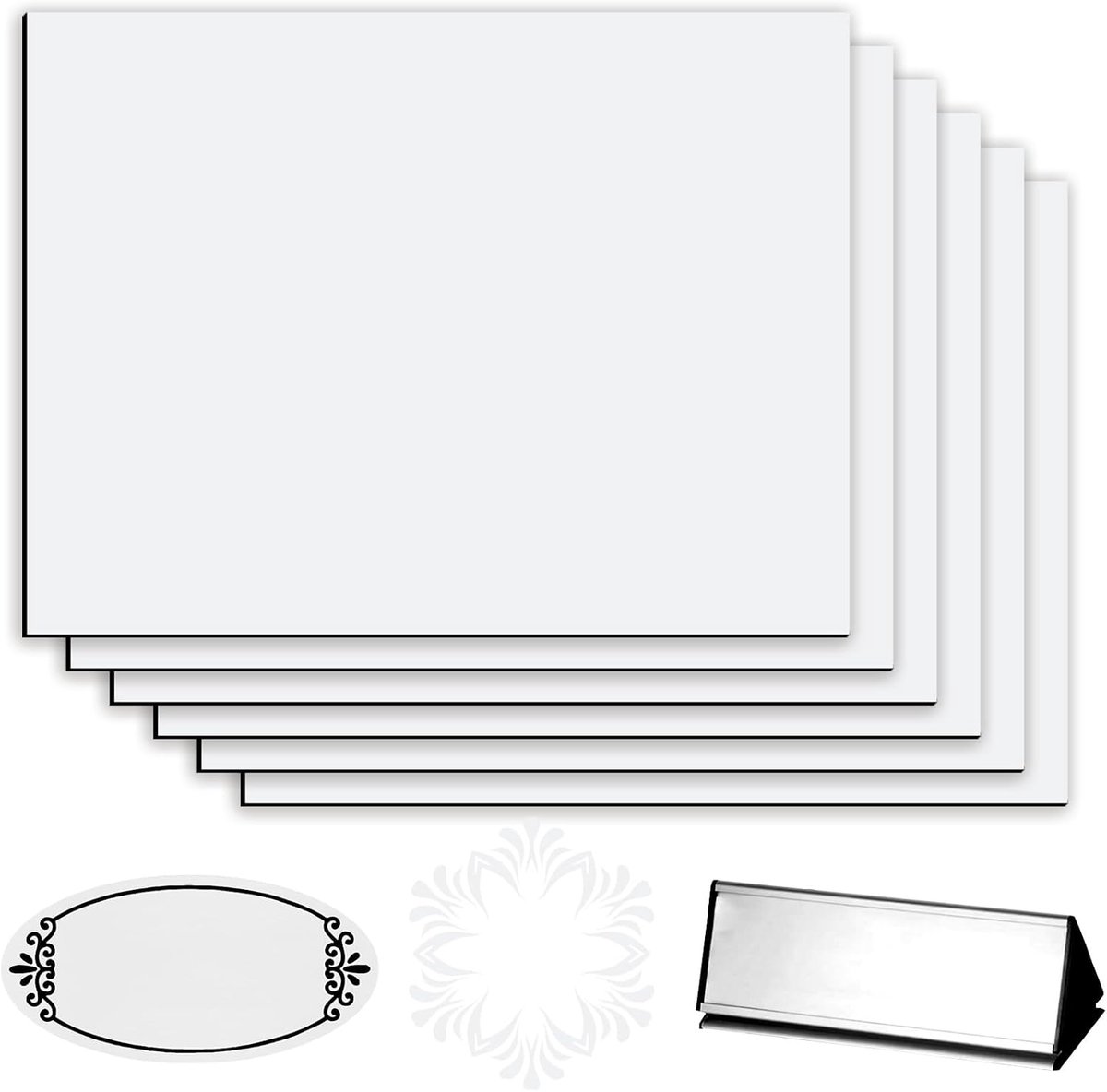 ABS kunststof plaat, gravure, 6 stuks graveerborden, onbewerkte graveren, 30 x 20 cm, 1,3 mm, lasergravuremateriaal, plastic plaat, graveerbaar, graveerplaten voor naambordje, deurbordjes
