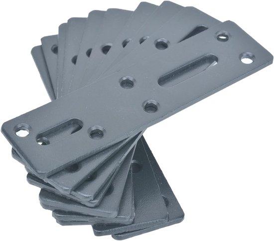 10 stuks verdikte hoekverbinders, verstelbare bevestigingshoeken, met 2 lange gaten, L-vorm, 90 graden hoekverbinding, metalen hoek, meubelhoek voor plank, tafel stoel, 3 mm dik (zwart, 30 x 112 mm) — afbeelding 5