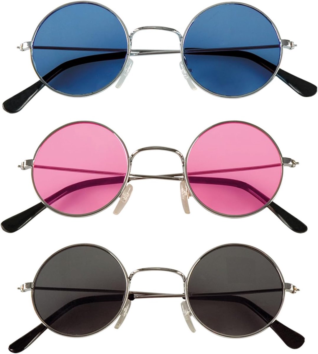 - Feestbril in een set, 3 stuks, bril voor volwassenen, leuke bril, zonder recept, zonnebril, slechte smaak outfit, accessoires voor verkleedkostuums