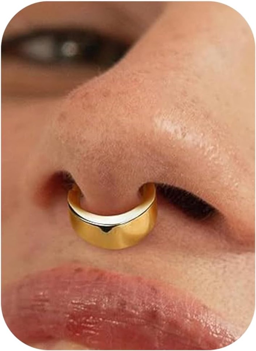 Bonita Septum Piercing Sieraden 16G - 316L Roestvrij Staal Neusring Hoop voor Mannen Vrouwen Septum Ring 8 mm 10 mm