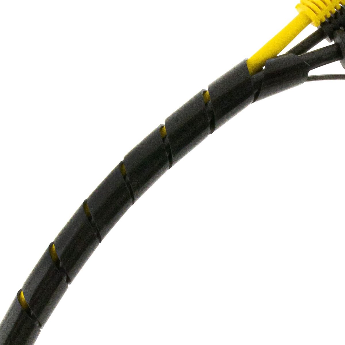 15537 spiraalband 6-60 mm 10 meter zwart, flexibele kabelslang, spiraalslang, kabelbescherming; voor het bundelen van kabels
