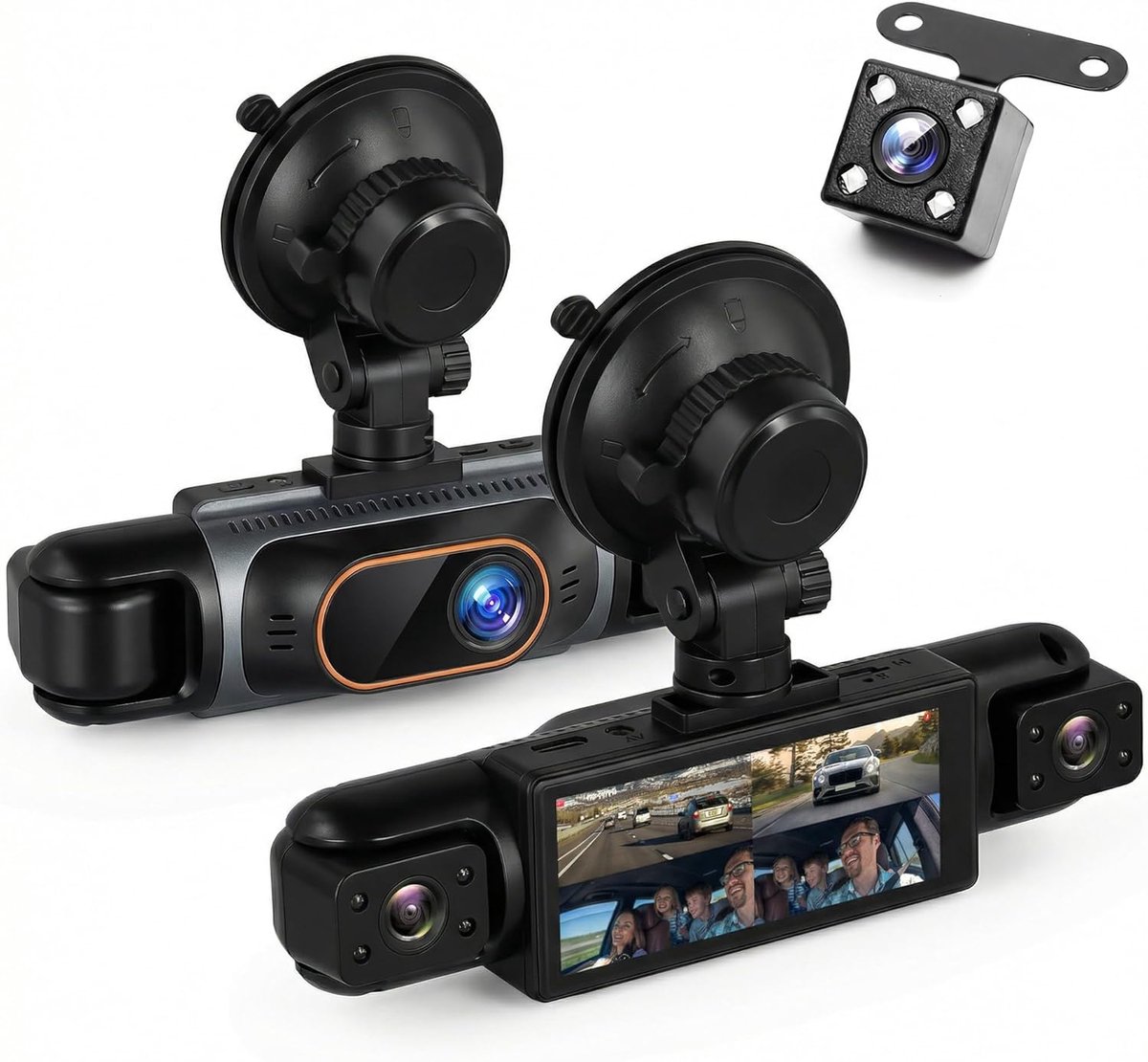 4-kanaals 360° dashcam auto