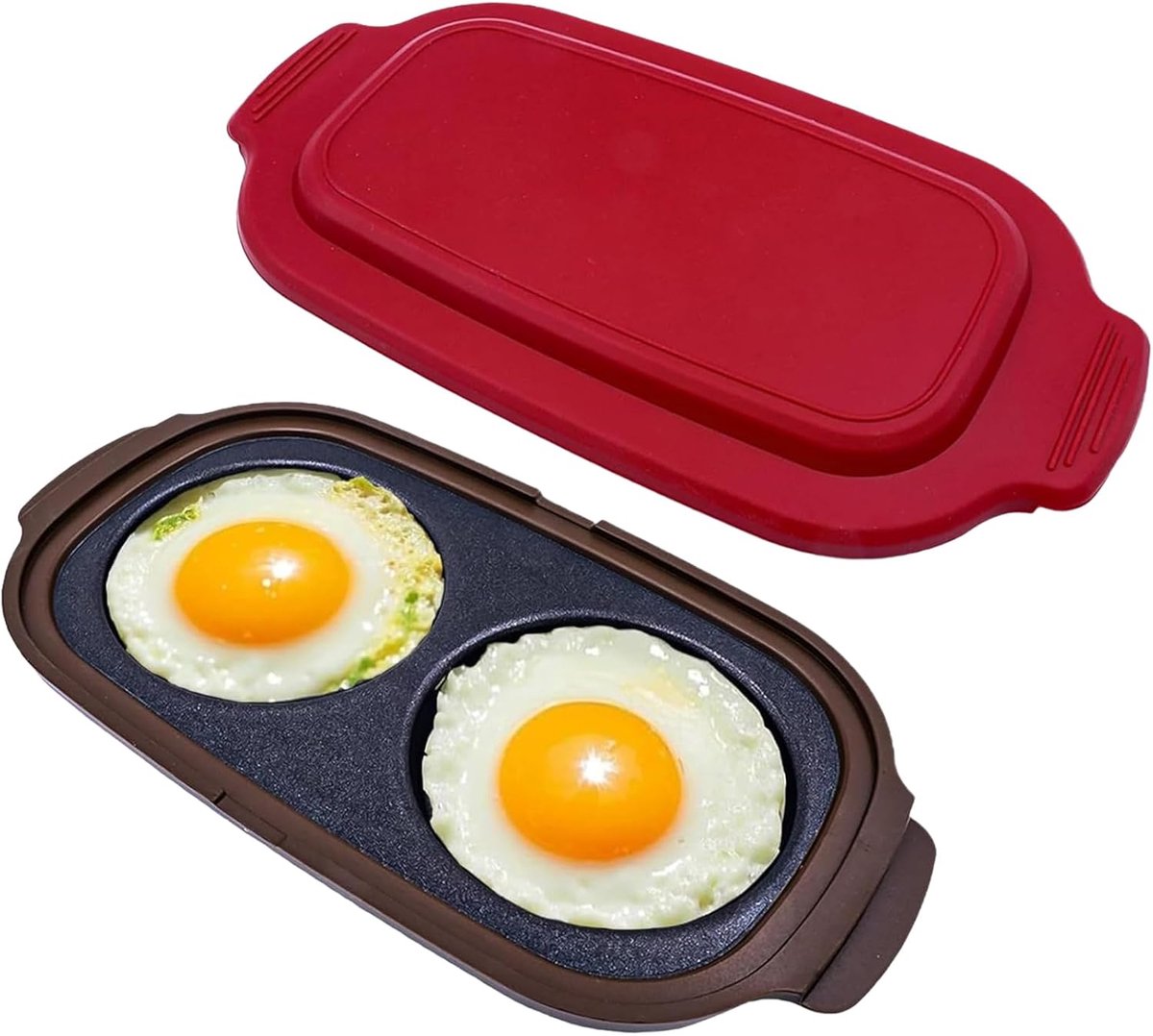 Eierkocher, Rode Multifunctionele Eierkoker voor Magnetron, Koker & Pocheerder voor Ontbijtbroodjes, Tijdbesparend Draagbaar, Voor Thuis & Reizen, Cadeaus