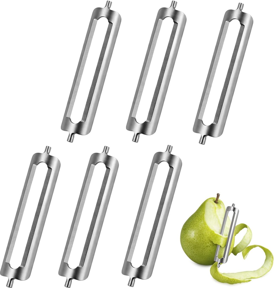 6 stuks dunschiller, vervanging van messen, dunschiller voor reserveonderdelen, roestvrijstalen dunschiller, reservemessen voor groenteschiller, komkommerschiller, potato schilmes, nieuwe