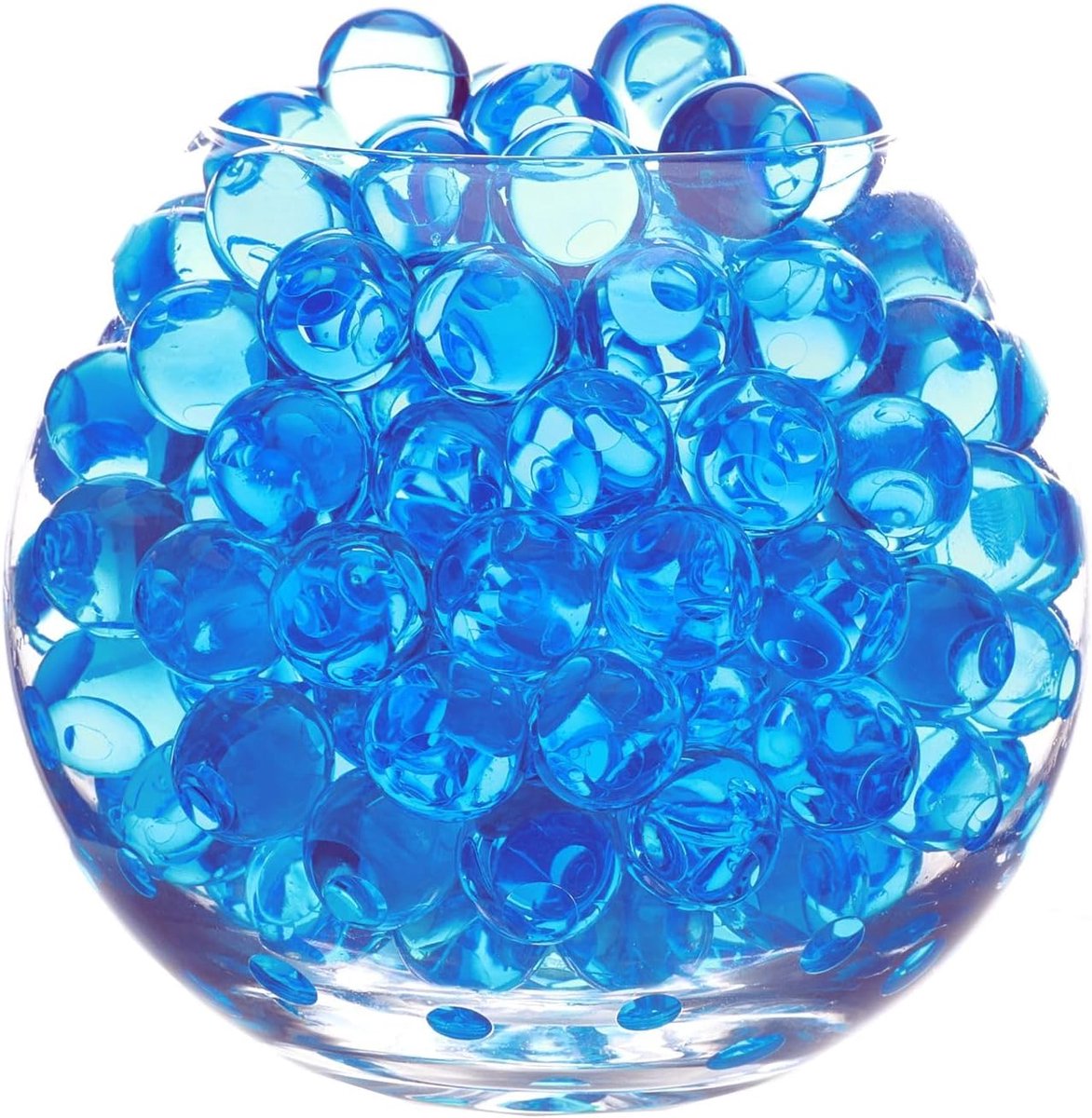 Waterparels voor planten, 50 g waterkralen voor decoratieve vaas, drijvende kaarsen, parels, plantenvuller, bloemen in vazen, bruiloftsmiddenstuk, vazenvulling (blauw)