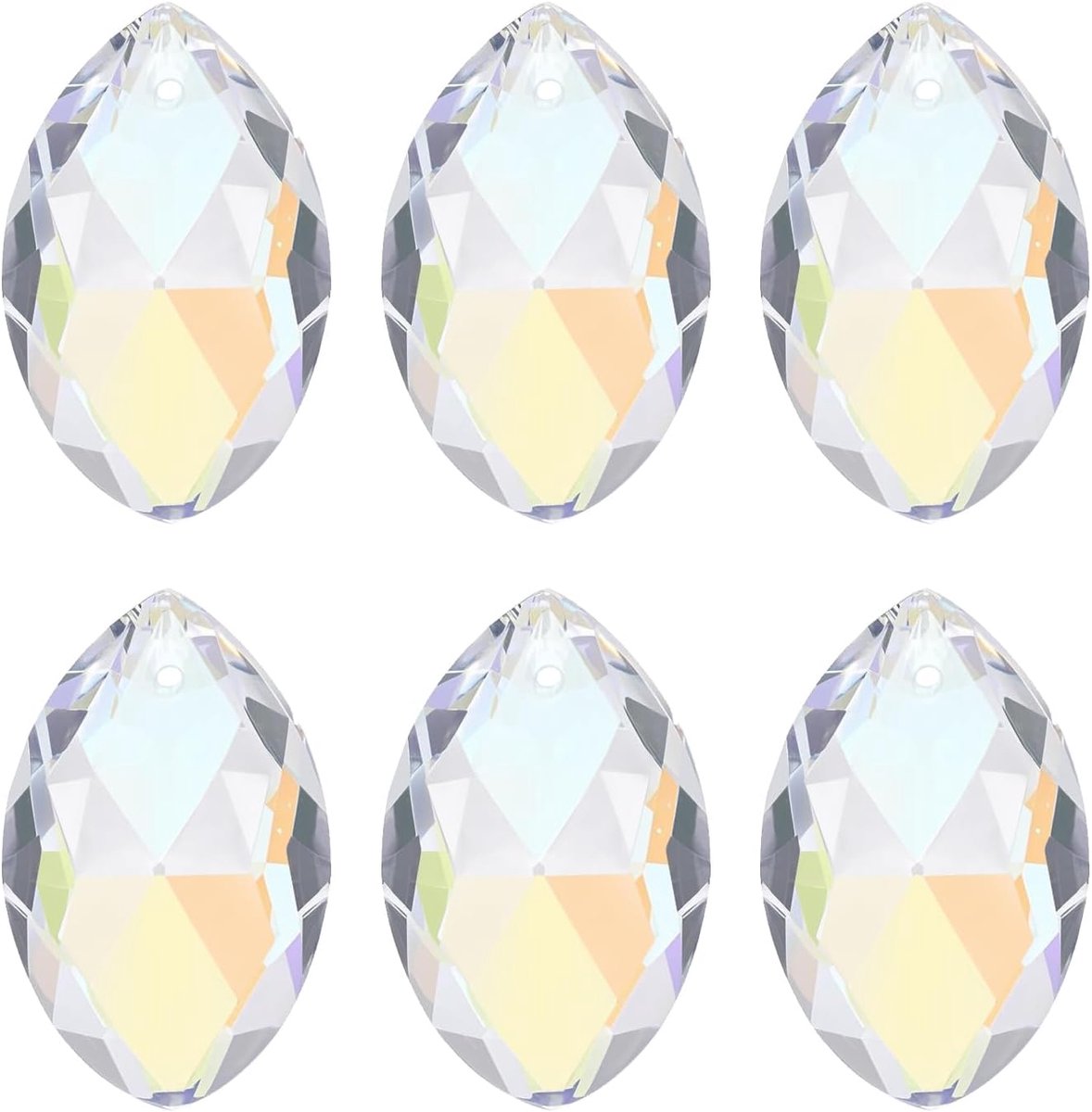 Kralen, 6 Pack 38mm Kroonluchter Prisma's Onderdelen Hangende Kralen DIY Lamp voor Kunst Ambachten Decoratie, Galvaniseren Paars
