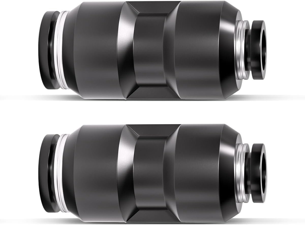 20 stuks 6mm tot 10mm zwarte rechte reduceer Push to Connect Pneumatische Fitting Pneumatische snelkoppelingen